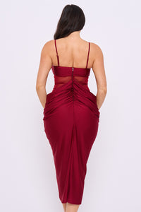 Ruched Bodycon Midi Dress