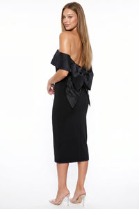 Bow Detail Off The Shoulder Midi Dress