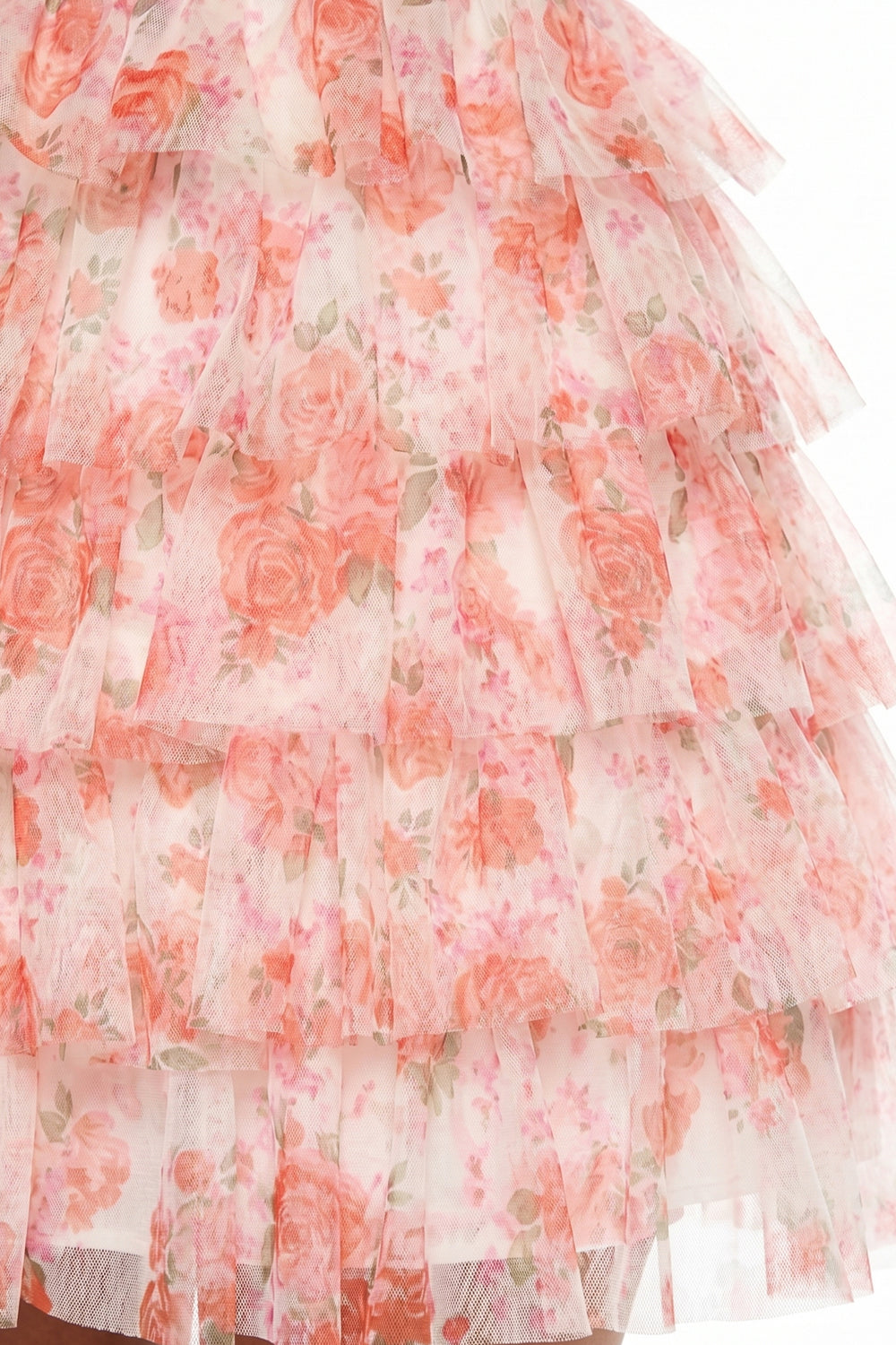 Floral Print Layered Ruffle Mini Dress