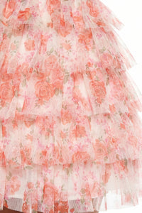 Floral Print Layered Ruffle Mini Dress