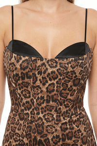 Leopard Print Bodycon Midi Dress