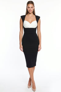 Chiffon Bust Detail Midi Dress