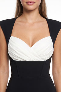 Chiffon Bust Detail Midi Dress