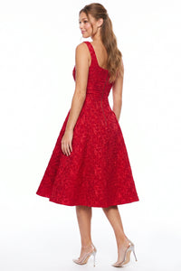 Jacquard Flare Midi Dress