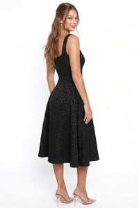 Jacquard Flare Midi Dress