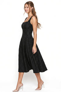 Jacquard Flare Midi Dress