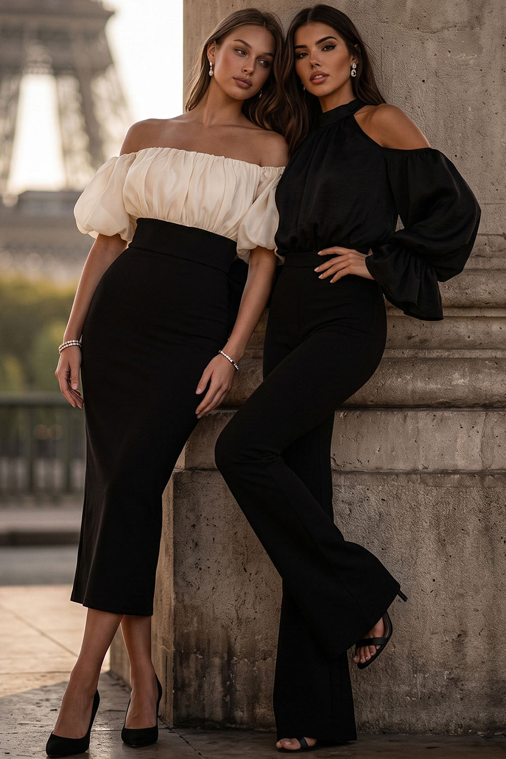 Shimmer Mesh Top Off Shoulder Midi Dress