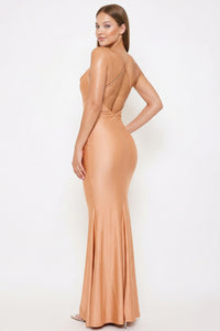 Basic Cowl Neck Slim Maxi Dress