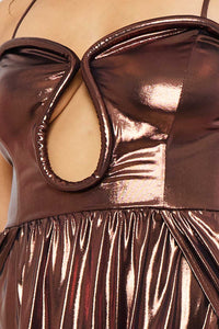 Symphony Dress - Foil Plunge Wired Bust Maxi Dress | Zezebe