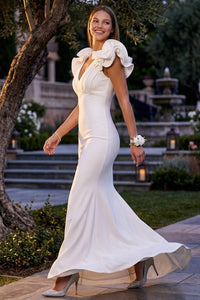 Glittered Ruffle Sleeve Maxi Dress