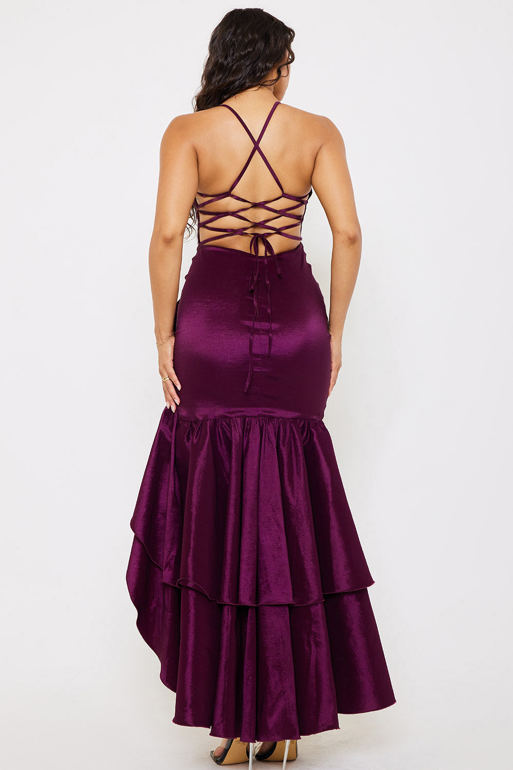 Symphony Dress - Taffeta Layered Ruffle Maxi Dress | Zezebe