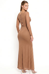 Power mesh With Glitter Maxi Dress
