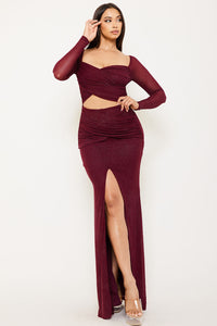 Power mesh With Glitter Maxi Dress