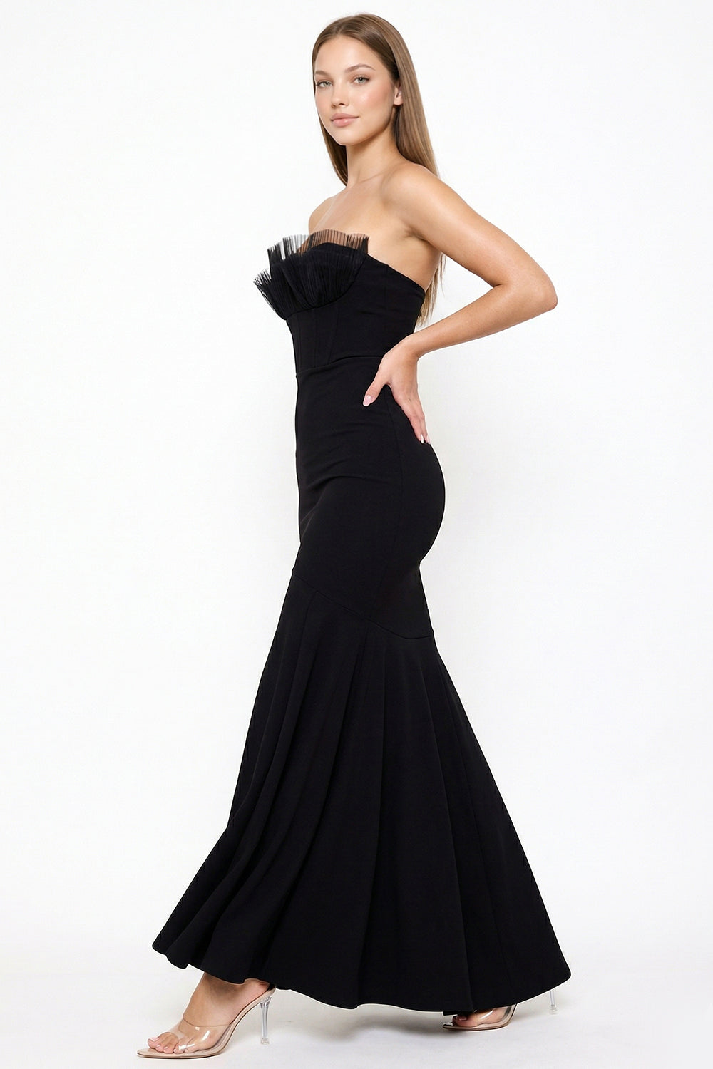 Ruffle Top Mermaid Maxi Dress