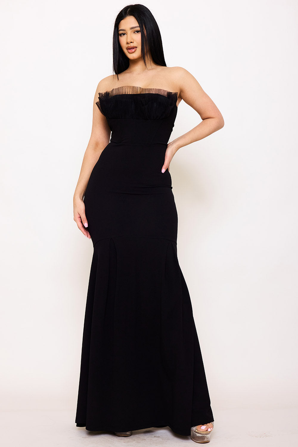 Symphony Dress - Ruffle Top Mermaid Maxi Dress | Zezebe