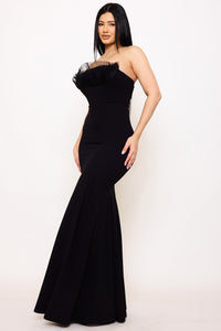 Symphony Dress - Ruffle Top Mermaid Maxi Dress | Zezebe