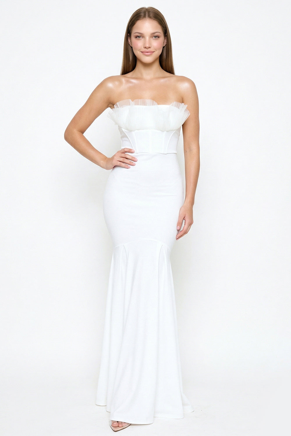 Ruffle Top Mermaid Maxi Dress