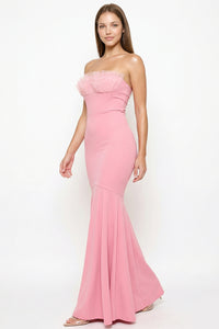 Ruffle Top Mermaid Maxi Dress