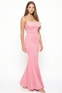 Ruffle Top Mermaid Maxi Dress