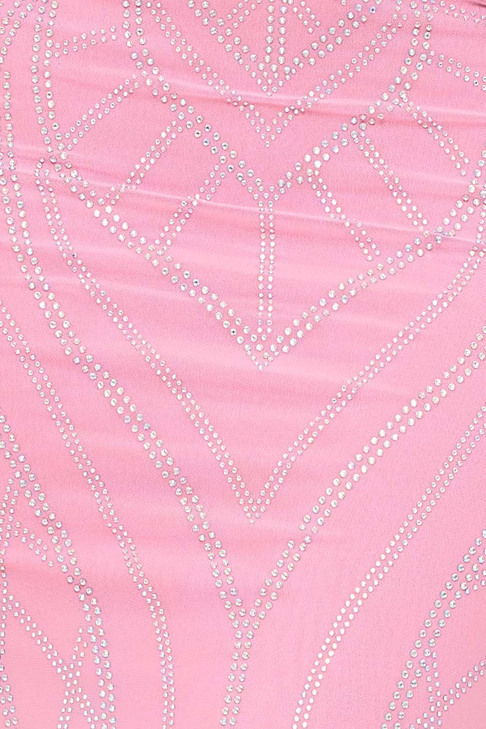 Symphony Dress - Patterned Rhinestone Maxi Dress | Zezebe