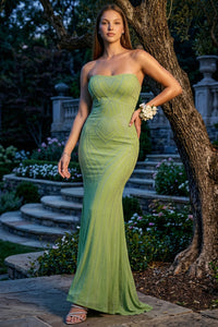 Patterned Rhinestone Maxi Dress