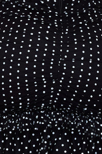 Polka Dot Mesh Mermaid Maxi Dress
