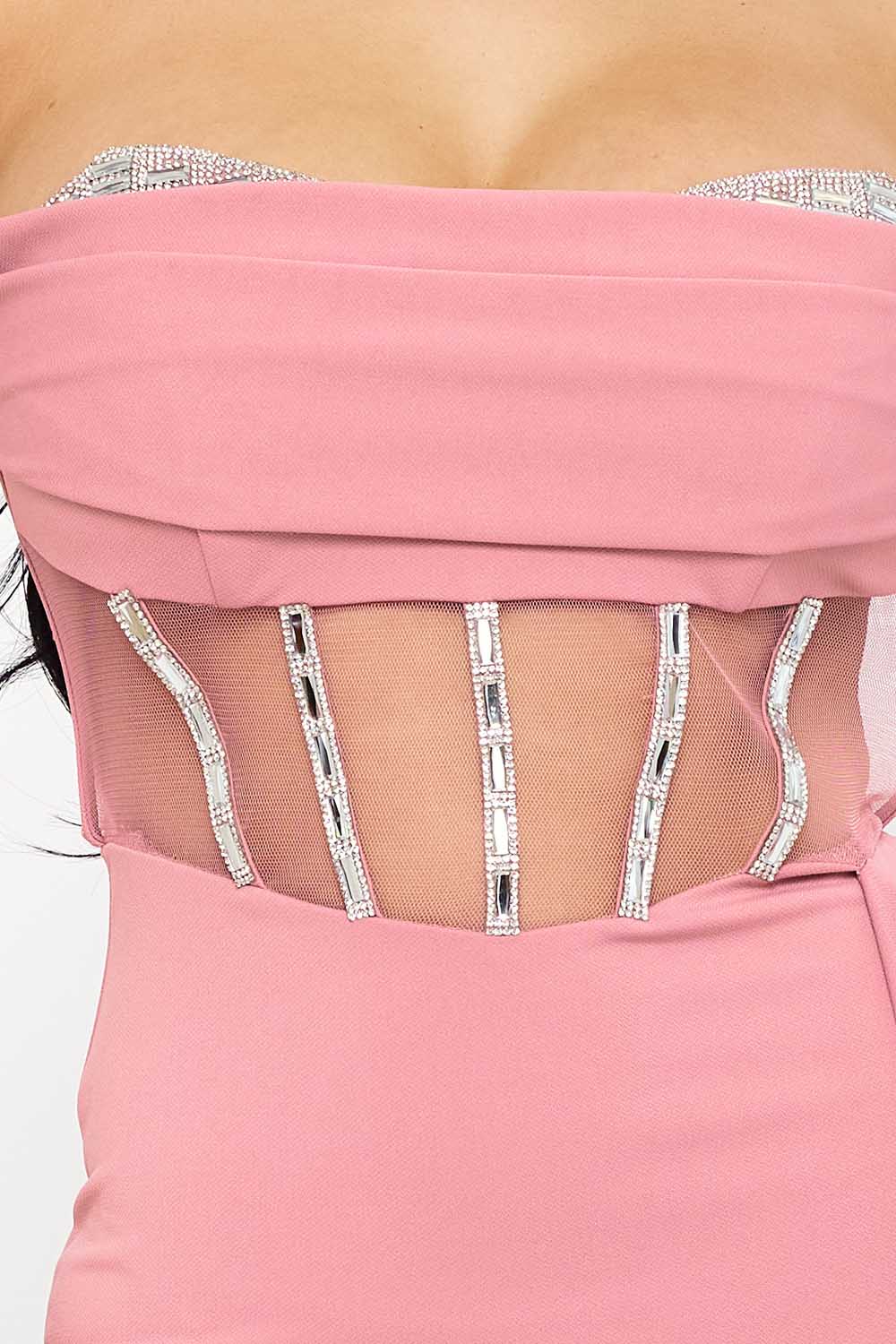 Rhinestone Bust With Crezia Maxi Dress