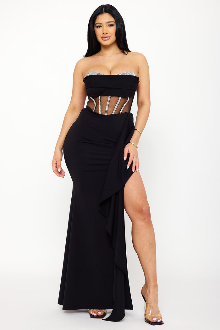 Symphony Dress - Rhinestone Bust With Crezia Maxi Dress | Zezebe