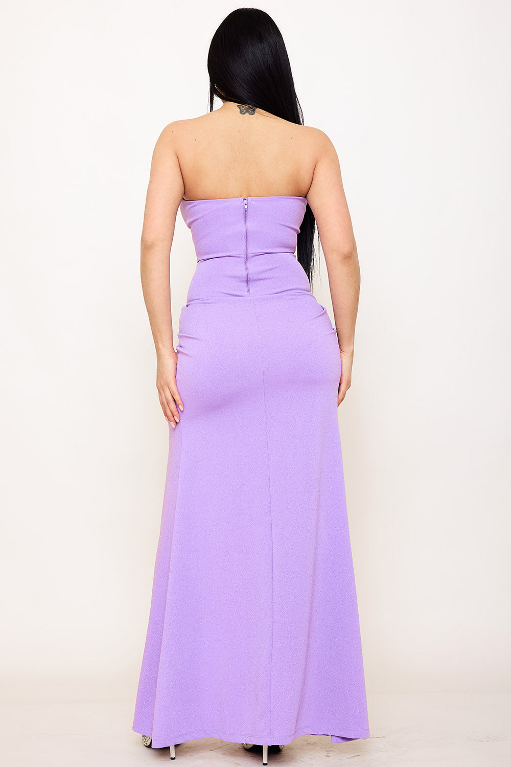 Symphony Dress - Glittered Bustier Top Maxi Dress | Zezebe