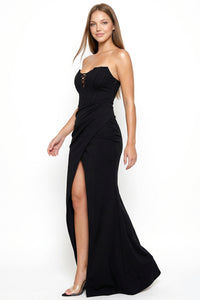 Glittered Bustier Top Maxi Dress
