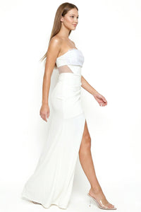 Glittered With Mesh Maxi Dress