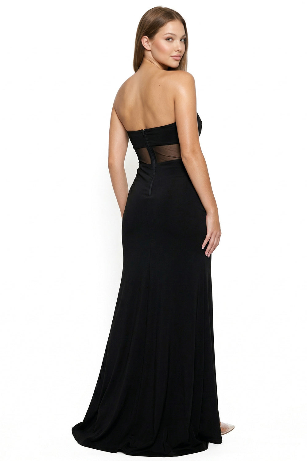 Glittered With Mesh Maxi Dress