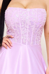 Symphony Dress - Lace And Dull Satin Paneled Maxi Dress | Zezebe