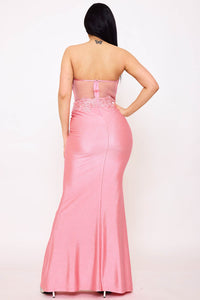 Symphony Dress - Glitter Shakira Rib Lace Detailed Maxi Dress | Zezebe