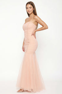 Overlay Mesh Mermaid Maxi Dress