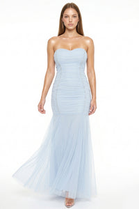 Overlay Mesh Mermaid Maxi Dress