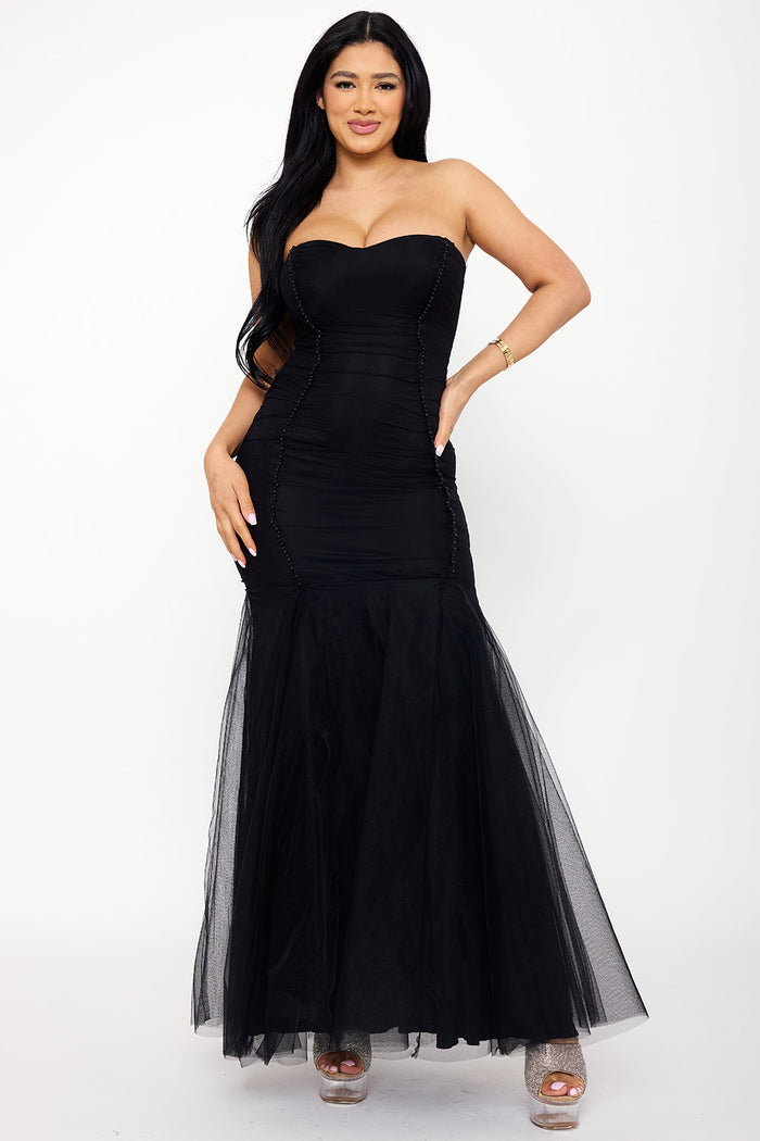 Symphony Dress - Overlay Mesh Mermaid Maxi Dress | Zezebe