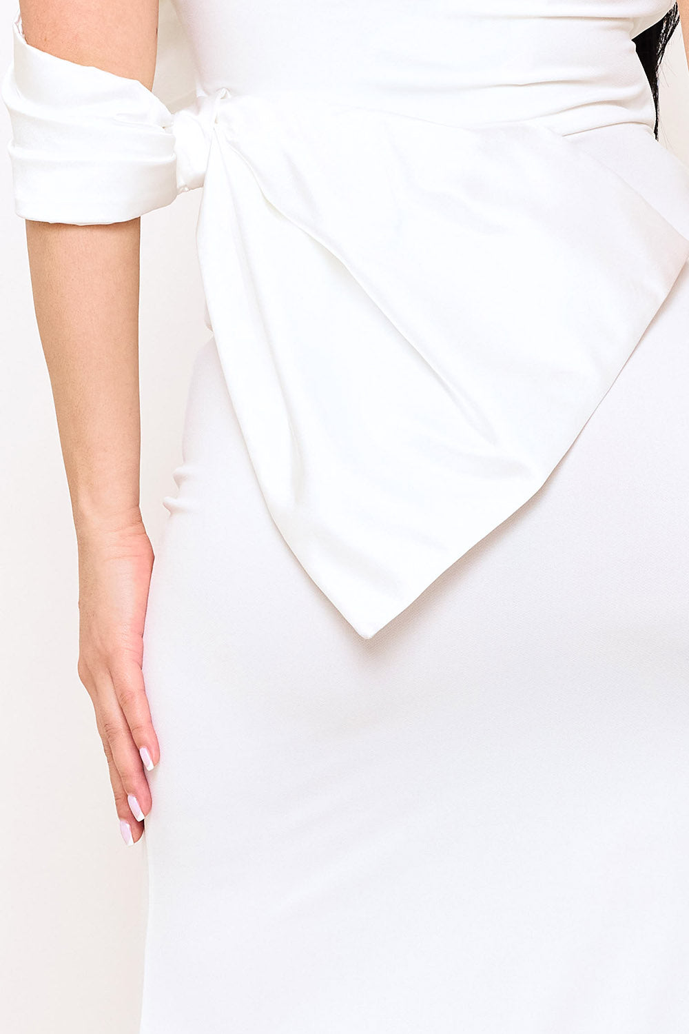 Symphony Dress - Crezia Fabric With Satin Large Bow Detail Maxi Dress | Zezebe