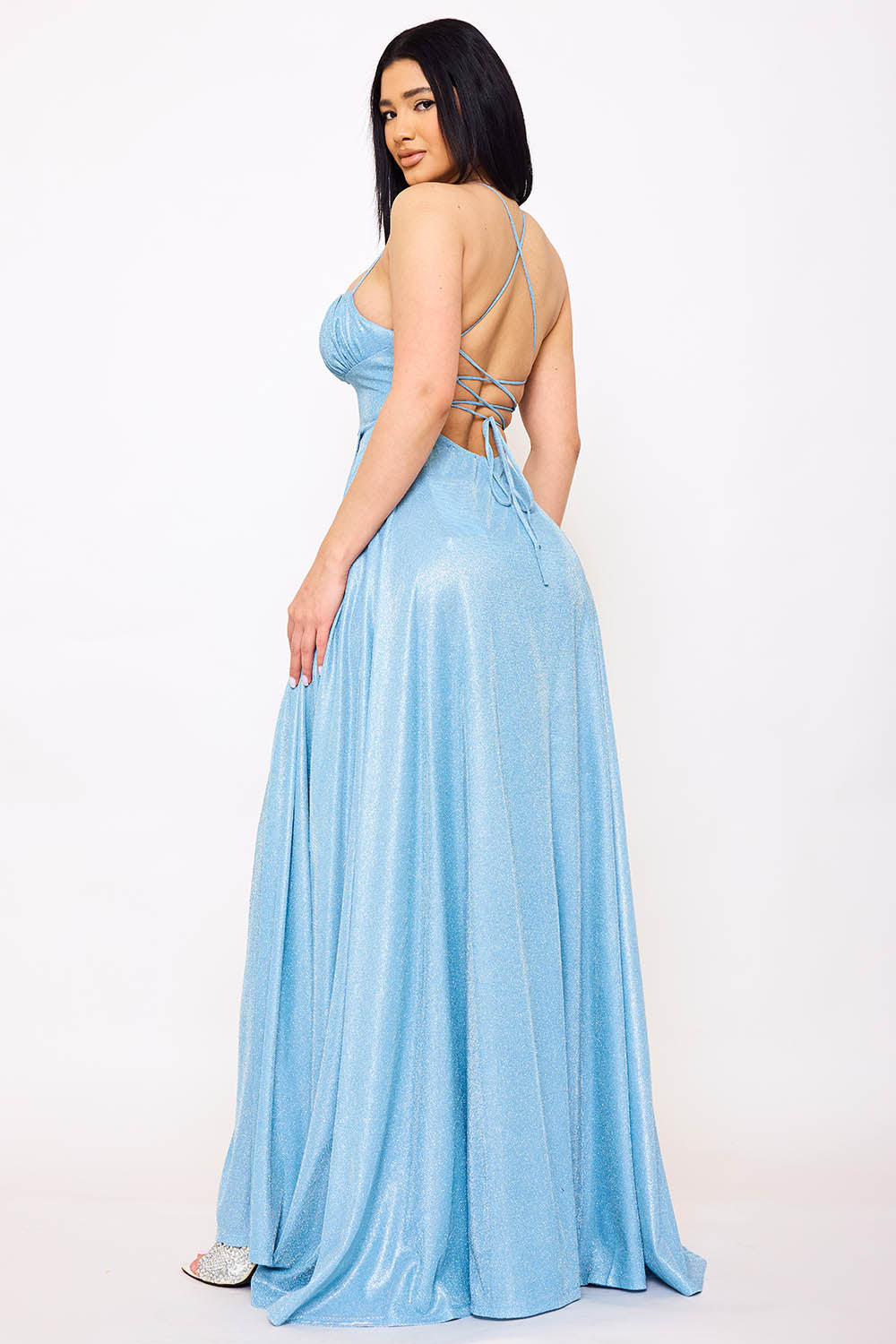 Spaghetti Strap Sherri Shine Maxi Dress
