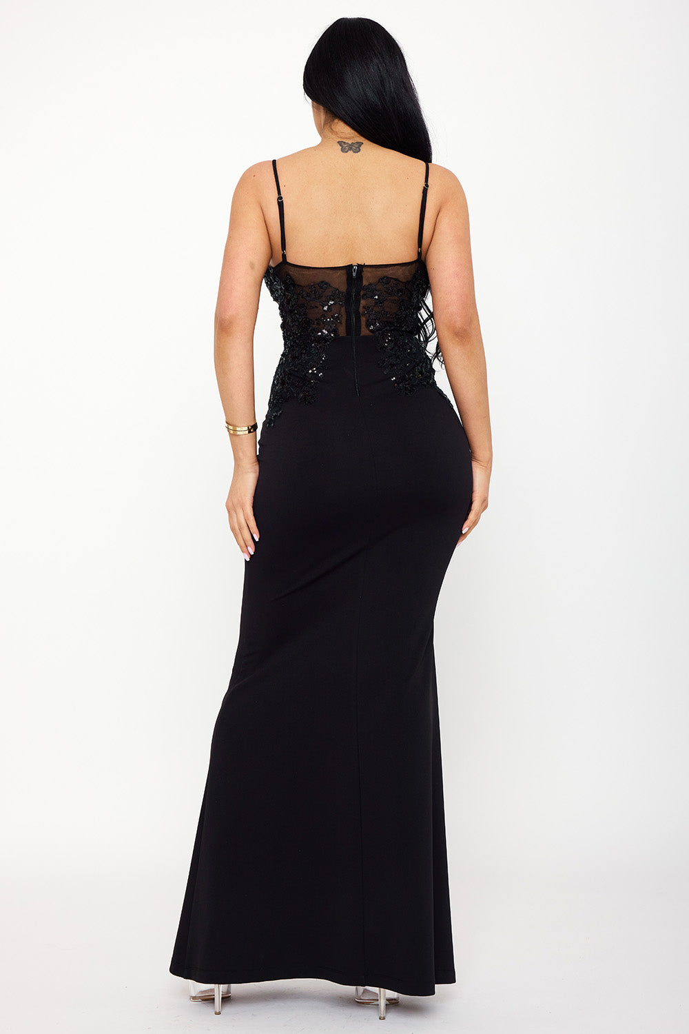 Symphony Dress - Lace Corset Bodice Contrast Maxi Dress | Zezebe