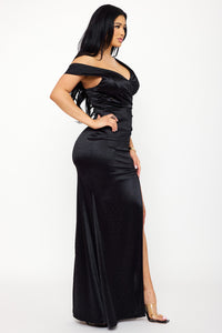 Symphony Dress - Satin One Shoulder Maxi Dress | Zezebe