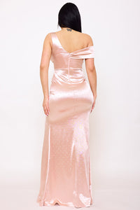 Symphony Dress - Satin One Shoulder Maxi Dress | Zezebe