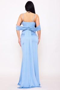 Symphony Dress - Glitter On Silky Satin Fabric Maxi Dress | Zezebe