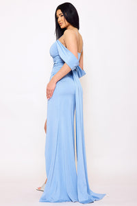 Symphony Dress - Glitter On Silky Satin Fabric Maxi Dress | Zezebe