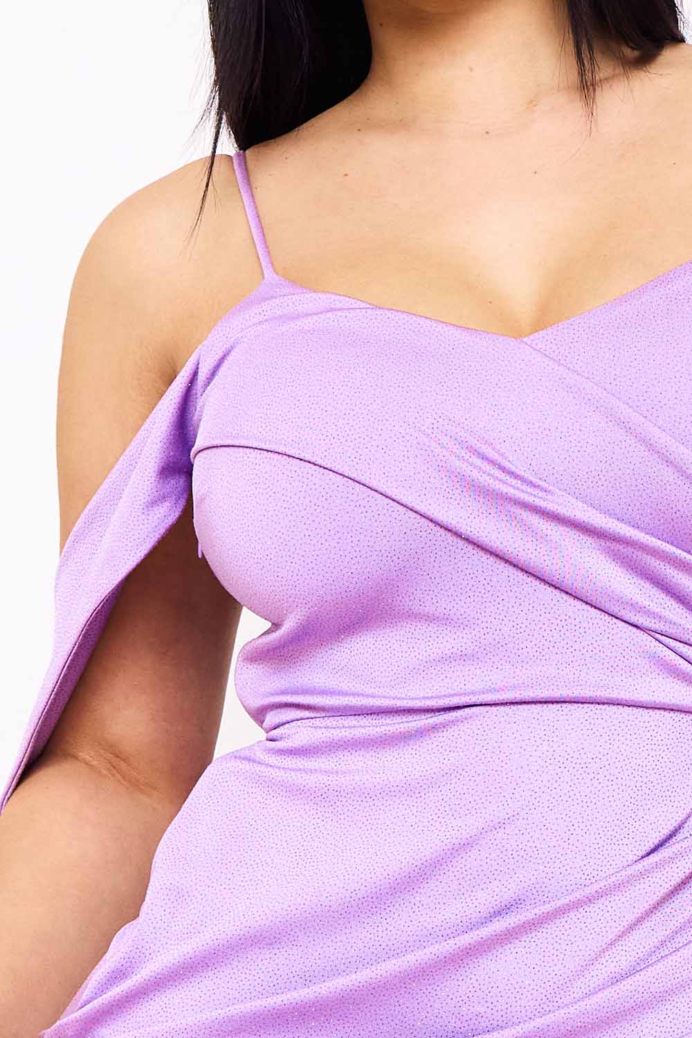 Symphony Dress - Glitter On Silky Satin Fabric Maxi Dress | Zezebe