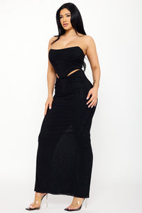 Symphony Dress - Rhinestone On Power Mesh Maxi Dress | Zezebe