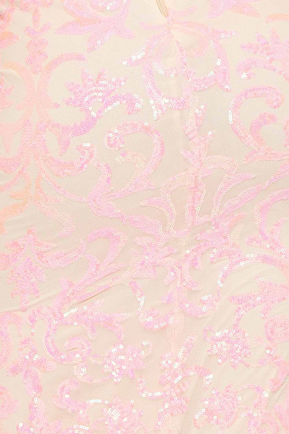 Symphony Dress - Sequin Scroll Pattern On Mesh Maxi Dress | Zezebe