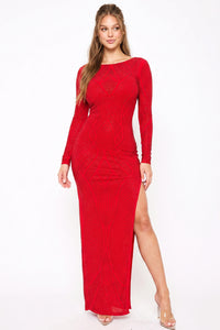 Full Rhinestone Studded Maxi Dress