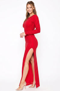 Full Rhinestone Studded Maxi Dress