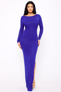 Full Rhinestone Studded Maxi Dress